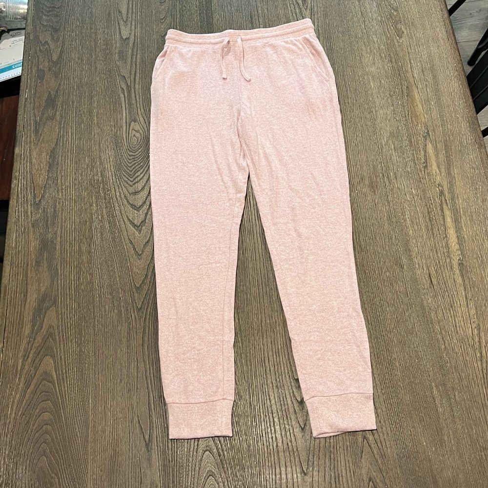 NWOT Zella Light Pink Knit Jogger Sweatpants Size L 10/12